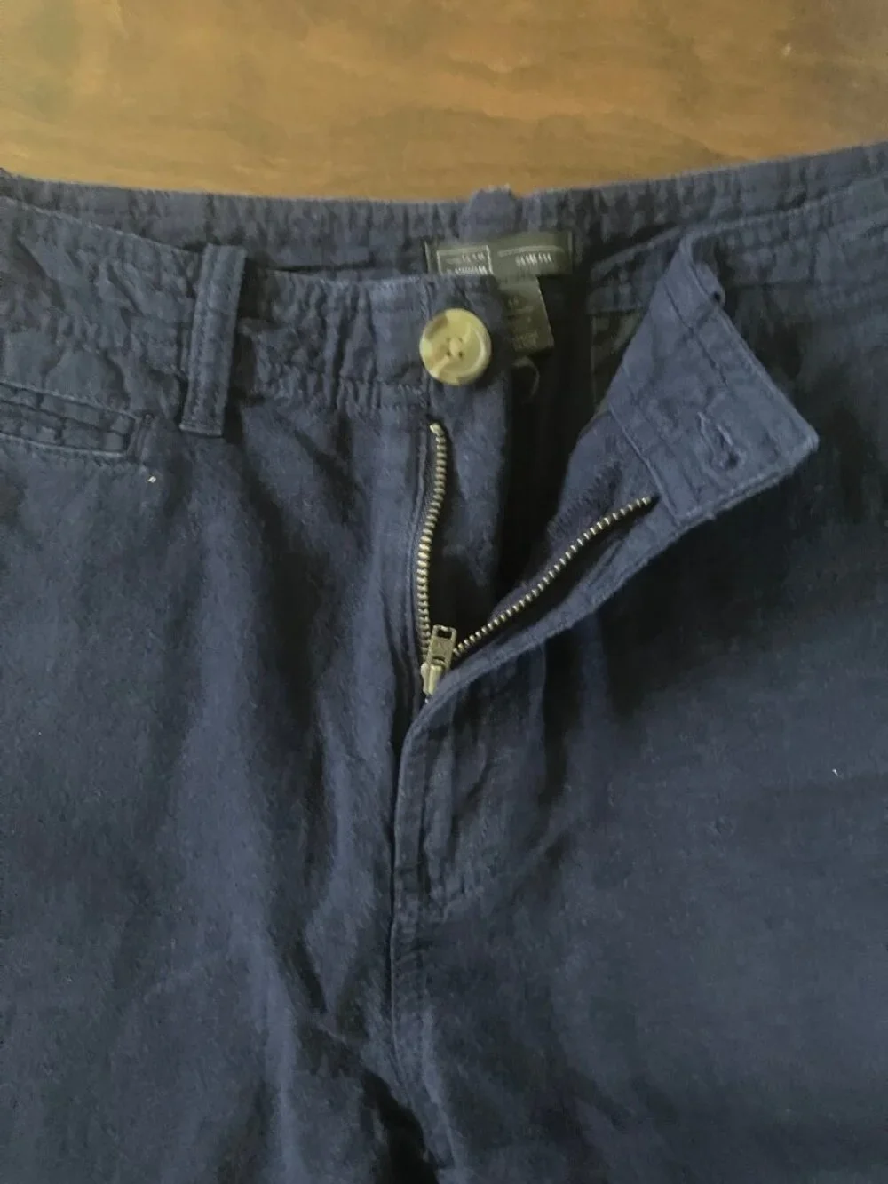 14th & Union Linen 8in Shorts - Slim Fit Men's Size 30 - Navy & Tan